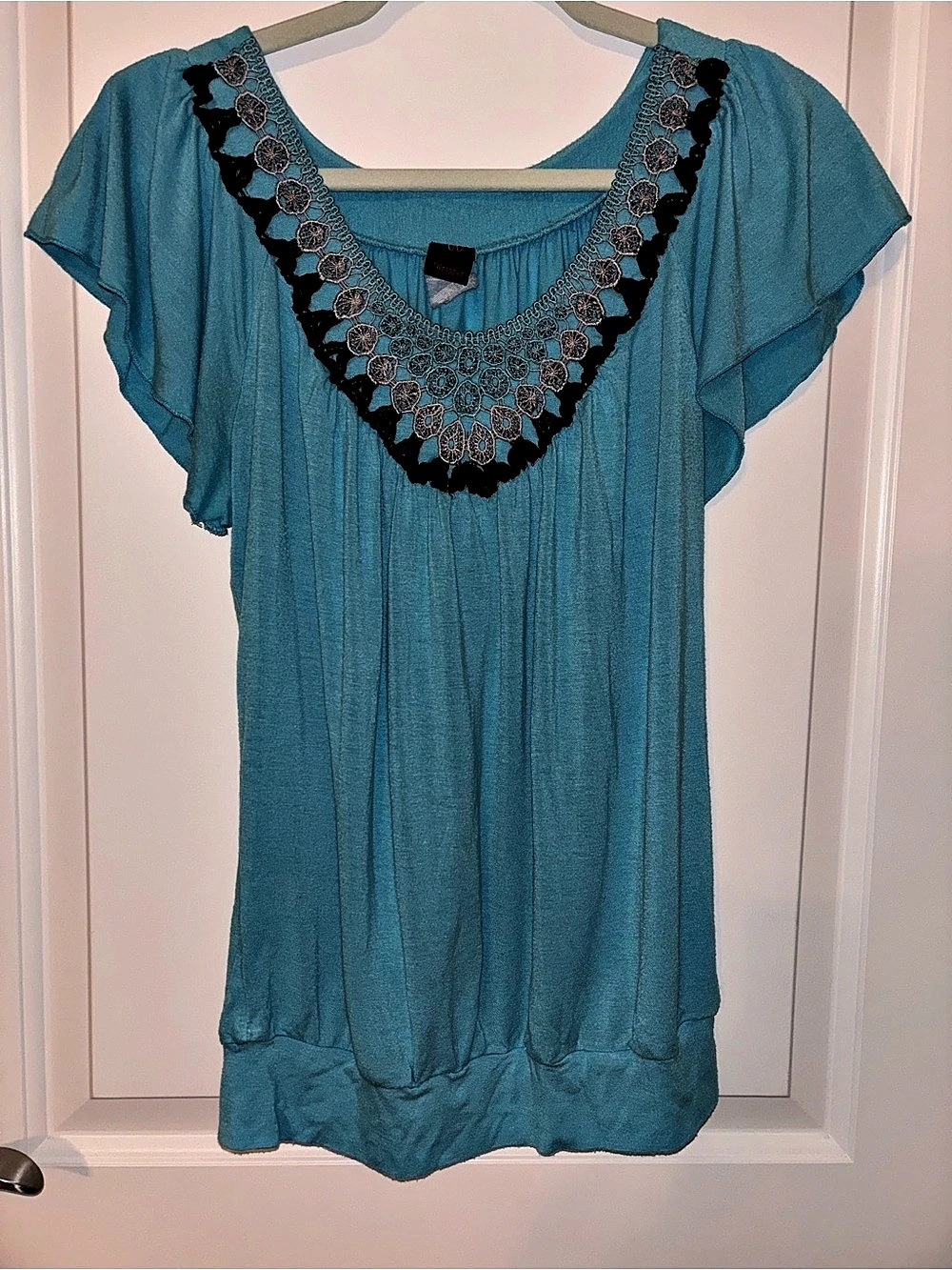 Wrapper Embroidered Blue Tunic Like New